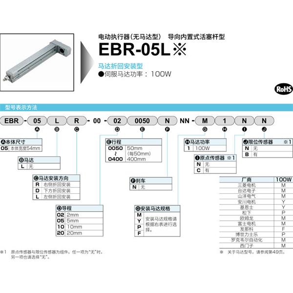 CKD喜開理電動執(zhí)行器（無馬達型）滑塊型EBR-05LL-00-050050NNN-M1NN