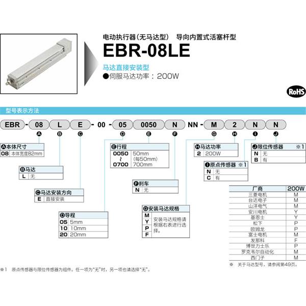 CKD喜開理電動(dòng)執(zhí)行器（無馬達(dá)型）滑塊型EBR-08LE-00-100150NNN-M2NN