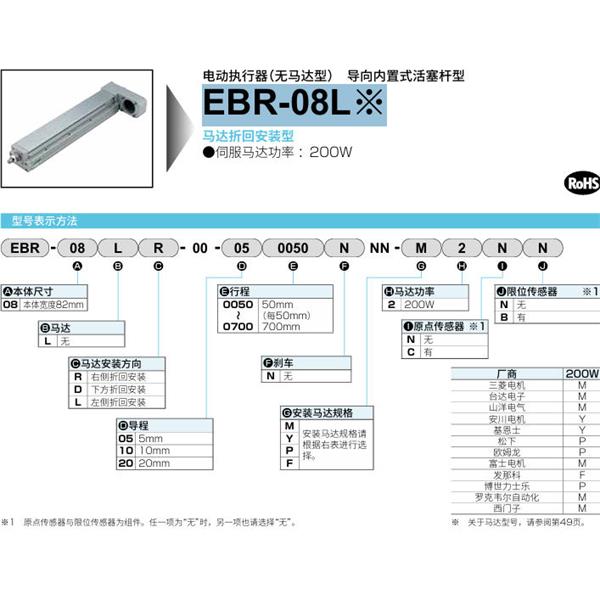 CKD喜開理電動(dòng)執(zhí)行器（無(wú)馬達(dá)型）滑塊型EBR-08LD-00-100050NNN-M2NN