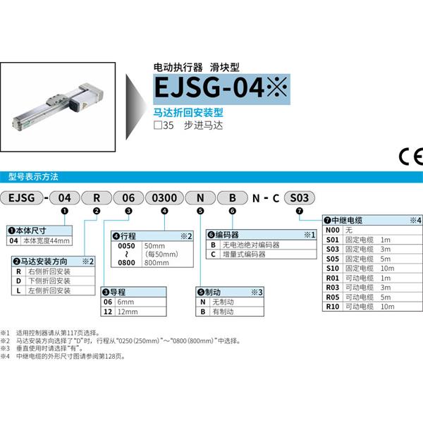 CKD喜開理電動執(zhí)行器（無馬達(dá)型）滑塊型EJSG-04E06R0050NBN-CS03