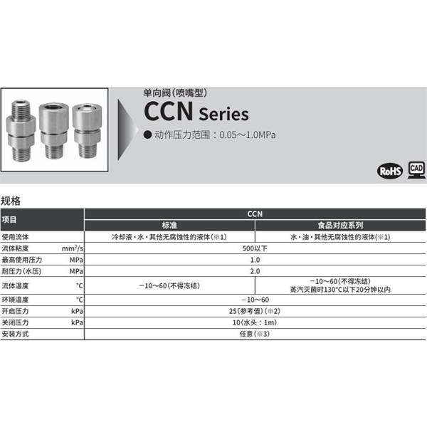 CKD喜開(kāi)理單向閥（噴嘴型）CCN-08F-B