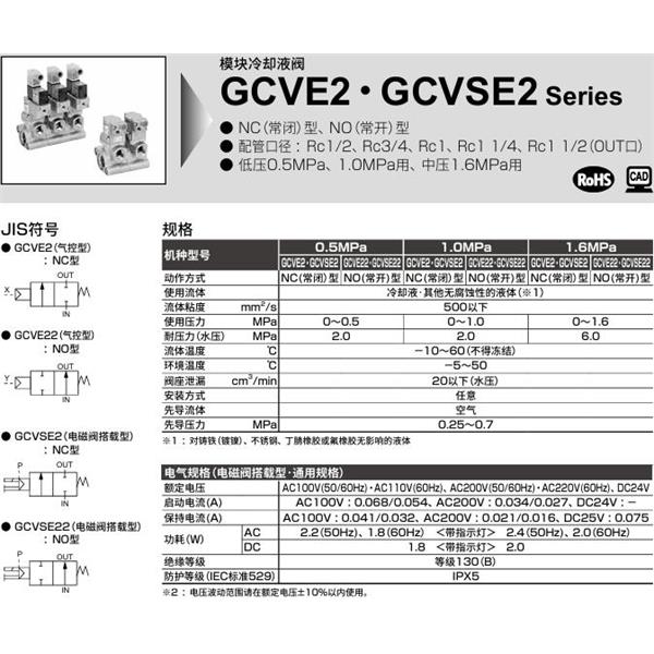 CKD喜開理氣控式2通閥（冷卻液閥）GCVE2-4-15A-05-0