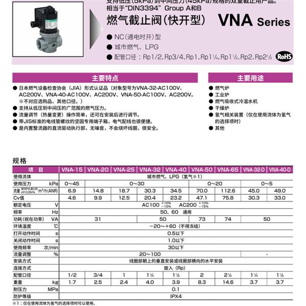 CKD喜開(kāi)理氣體遮蔽閥（快開(kāi)型）VNA-65-L-DC100V