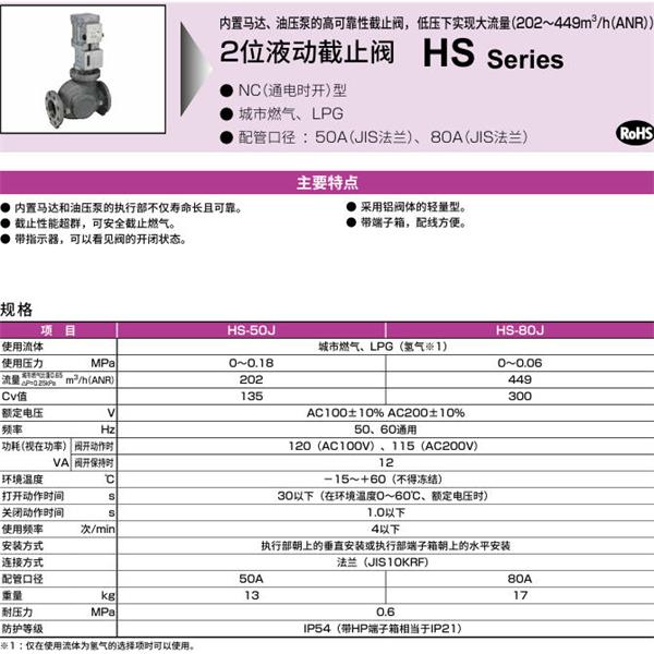 CKD喜開(kāi)理液動(dòng)2位置遮蔽閥HS-50J-AC100V