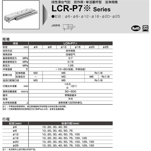 CKD喜開理線性滑臺(tái)氣缸LCR-12-50-S506DTP72
