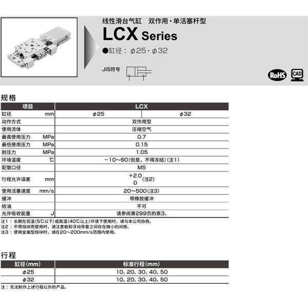 CKD喜開理線性滑臺(tái)氣缸LCX-25-10-S5E
