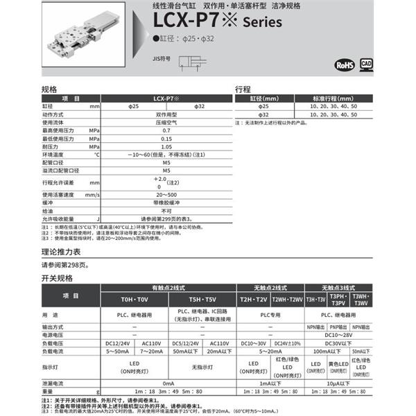CKD喜開(kāi)理線性滑臺(tái)氣缸LCX-32-30-T2H-R-S1T