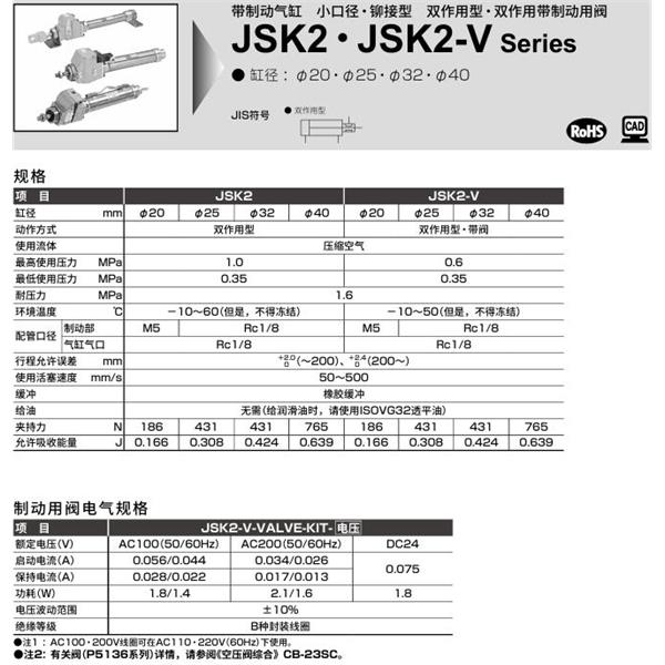 CKD喜開(kāi)理帶閥氣缸JSM2-TA-20-50-PI