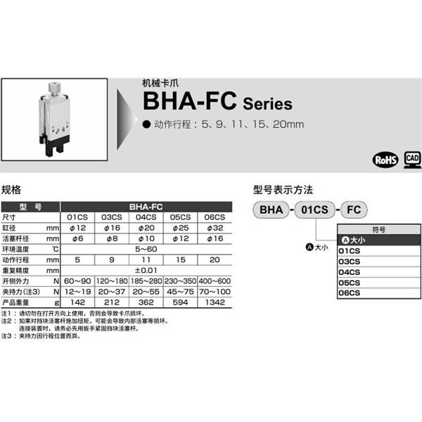 CKD喜開理機(jī)械卡爪BHA-05CS-FC