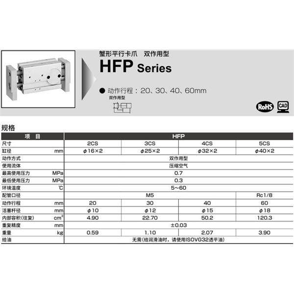 CKD喜開(kāi)理寬幅平行卡爪HFP-2CS-T2H-R