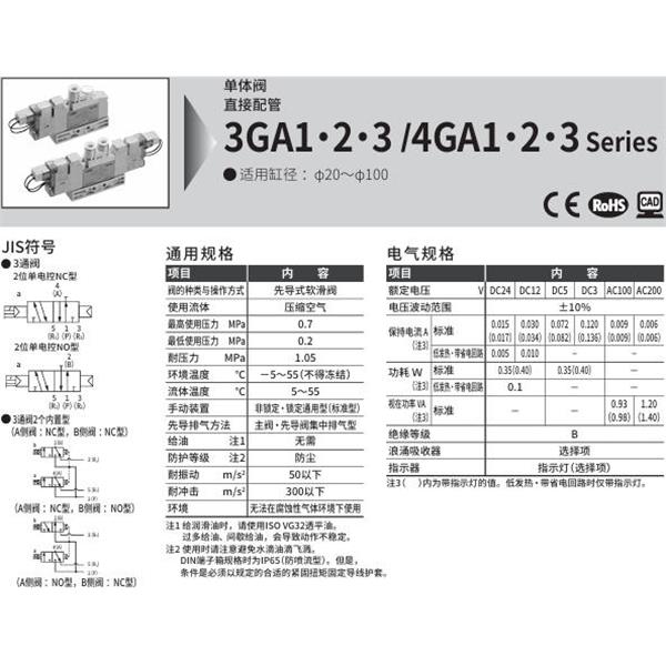 CKD喜開理先導(dǎo)式3通閥4GA210R-06-E2-1